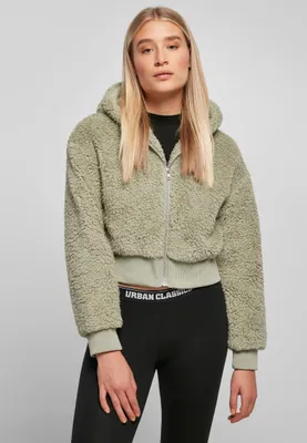 Image de Urban Classics Ladies Short Oversized Sherpa Jacket softsalvia - XL