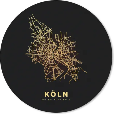 Produktbild von MuchoWow® Mauspad Mousepad Karte - Köln - Gold - Karte - Stadtplan 20x20 cm - Mousepads - Maus Mat - Pad - Mausunterlage - Schreibtischmatte
