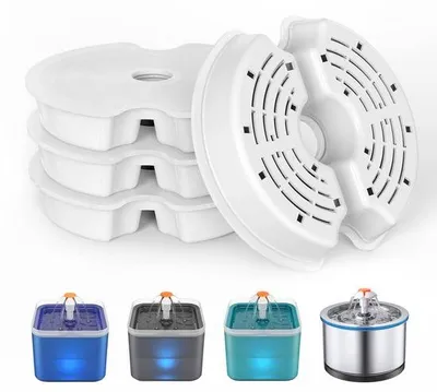 Image de Lot de 4 filtres automatiques pour fontaine à eau, avec résine et charbon actif