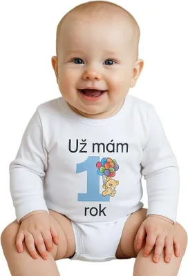 Produktbild von Bedruckter Body New Baby I'm 1 year old blau, Gr. 86 (12-18m)