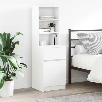 Zdjęcie produktu dla vidaXL Stolik nocny biały 39x35x125 cm materiał drewnopochodny