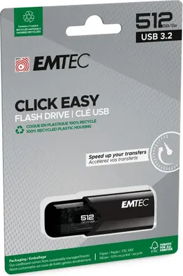 Image de Emtec USB3.2 Click Easy B110 512GB Black