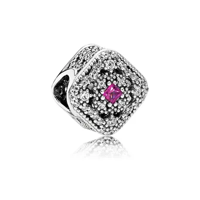 Produktbild von Pandora Charm Funkelnde Zirkonia Weiss Pink Sterling-Silber 792013NCC