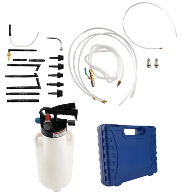 Produktbild von 10 L Bremsflüssigkeit Absauggerät - ATF Getriebeöl Wechselgerät - 15 Adapter Set - Universelles Kfz-Werkzeug