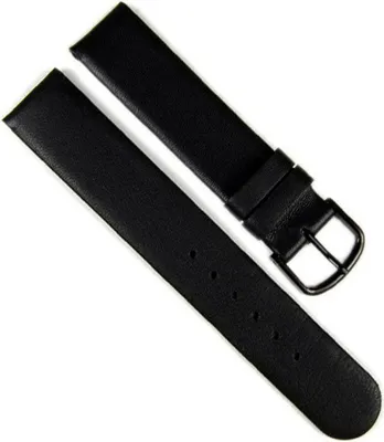 Produktbild von Eulit Uhrenarmband Schafnappa schwarz Leder ohne Naht seidenmatt, Stegbreite:18mm