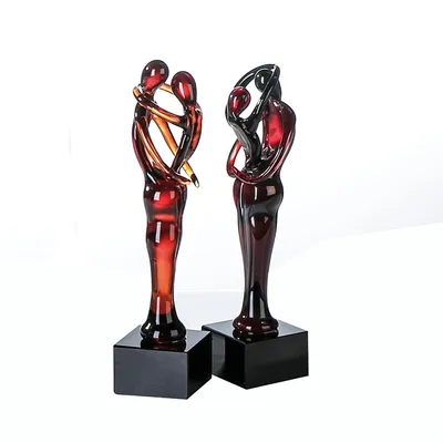 Immagine prodotto di Gilde Skulptur, Paar, "Paar", Glas, orange, rot, schwarz, L. 5 cm, B. 5 cm, H. 19 cm 27059 4001250270591 2 Stück (2-fach sortiert)