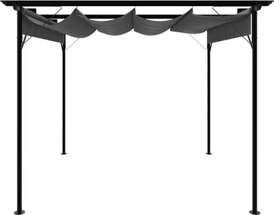 Produktbild von vidaXL Pergola mit Ausziehbarem Dach Anthrazit 3x3 m Stahl 180 g/m²