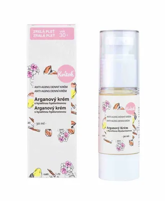 Obrázok produktu pre Kvitok Arganový denný krém s kyselinou hyalurónovou pre zrelú pleť 30+ 30 ml