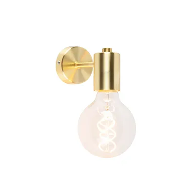 Produktbild von QAZQA - Design Art Deco Wandleuchte Gold I Messing Neigbar - Facil I Wohnzimmer I Schlafzimmer - Stahl Rund - LED geeignet E27