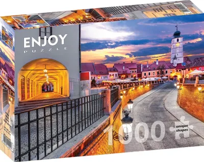 Zdjęcie produktu dla Puzzle 1000 elementów Enjoy – Piața Mică w Sybinie