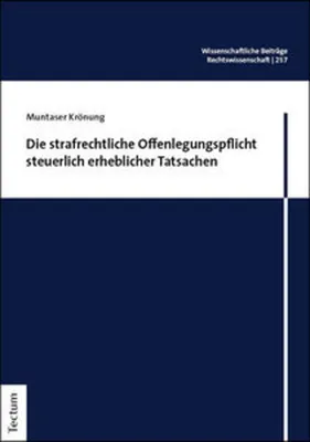 Image de Die strafrechtliche Offenlegungspflicht steuerlich erheblicher Tatsachen
