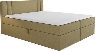 Produktbild von Boxspringbett AKI 180 x 200 mit 2 Bettkästen, Bonell-Matratze und Topper. Farbe: Hellbraun