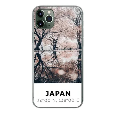 Produktbild von MuchoWow® Handyhülle Schutzhülle Hülle für iPhone 11 Pro Max Japan - Sakura - Frühling - Rosa Silikon Softcase Handy Hülle - Schutz