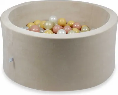 Immagine prodotto di Piscina di palline 90x40cm Velvet Soft Beige - Con 300 palline / oro chiaro, madreperla, beige, oro rosa