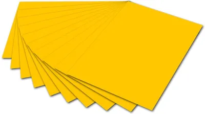 Produktbild von folia 6115 - Fotokarton Goldgelb, 50 x 70 cm, 300 g/qm, 10 Bogen - zum Basteln und kreativen Gestalten von Karten, Fensterbildern und für Scrapbooking