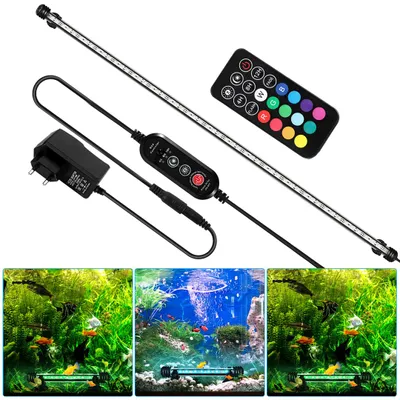 Obrázek produktu pro Vigevee, LED osvětlení pro akvária, 92 cm, podvodní LED lampa s časovačem, vodotěsné osvětlení, dálkové ovládání, 10,8 W