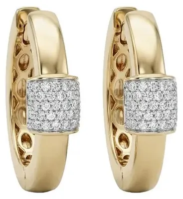 Produktbild von 375 Echtgold Creolen mit Zirkonia Damen