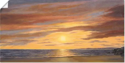 Produktbild von ARTland Poster Sonne am Strand Größe: 40x20 cm