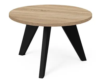 Produktbild von DEKORI_INTERIORS, LORA Couchtisch, 75 cm – minimalistisch, leicht und zeitlos für moderne Interieurs (Eiche Sonoma/Schwarz)