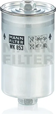 Produktbild von Kraftstofffilter MANN-FILTER WK 853 für VW GOLF II (19E, 1G1) Leitungsfilter