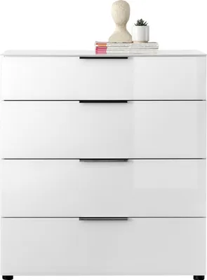 Produktbild von SANTORIN Kommode weiß 90x99x40 cm mit 4 Schubkästen Softclose