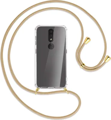 Produktbild von Handykette Backcover-Schutzhülle mit Band (Metall goldfarben) für Nokia 4.2 - caramel