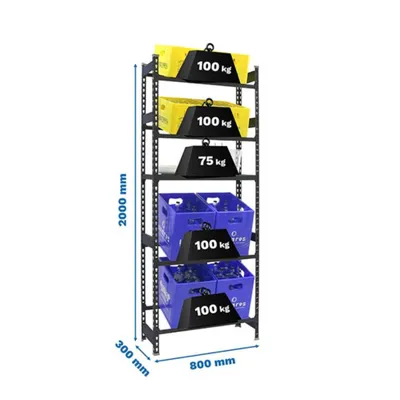 Produktbild von Simonrack Getränkekistenregal SIMONBOTTLE 8425437129711 anthrazit 80,0 x 30,0 x 200,0 cm