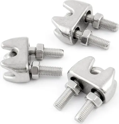 Produktbild von Edelstahl BÜGEL 4mm  50 Stück    Klemme Drahtseilklemme Seilklemme V4A