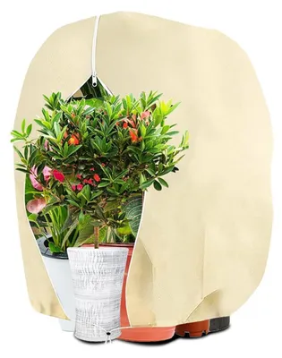 Produktbild von Winterschutz für Pflanzen, Frostschutzhaube mit Zugband, Wiederverwendbar, Atmungsaktiv, Reißfest, 120x140CM, Beige