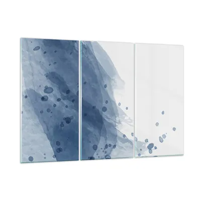 Produktbild von Bilder auf glas - 3 Teile - Blau Weiß Hintergrund - 105x70cm - Glasbilder - Wandbilder - Bilder - zum Aufhängen bereit - Wanddekoration aus Glas - Glas Bilder - Wandbild auf Glas - GCE105x70-5088