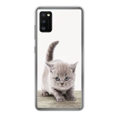 Produktbild von MuchoWow® Handyhülle Schutzhülle Hülle für Samsung Galaxy A41 Kätzchen - Katze - Haustiere - Jungen - Kinder - Mädchen Silikon Softcase Handy Hülle - Mobiltelefon