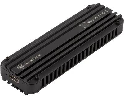 Produktbild von Silverstone MS12, SSD-Gehäuse, M.2, PCI Express 3.0, Seriell angeschlossener SCSI, 20 Gbit/s, USB Anschluss, Schwarz