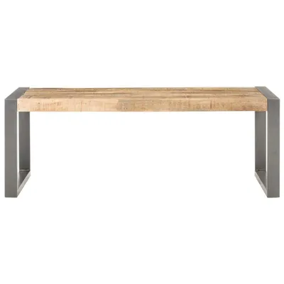 Image de vidaXL Table basse 110x60x40 cm Bois de manguier rugueux