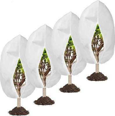 Produktbild von Winterbeschermung für Pflanzen, Frostschutz, Pflanzenschutz, Pflanzenvlies, 4 Stück, Frostschutzschuhe für Ritsen, Pflanzen mit Schnur, Garten Frostschutzfolie