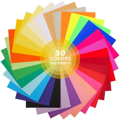 Image de Kit de papier origami comprenant 300 feuilles dans 30 couleurs