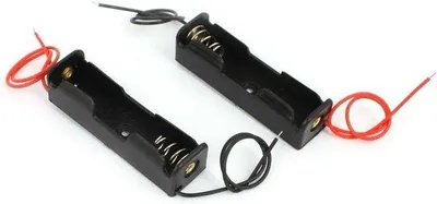 Image de Support de câble noir pour 1 pile AA 1,5 V, lot de 2