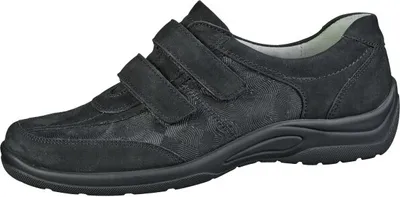 Produktbild von Waldläufer Hesna komfortable Damen Nubukleder Halbschuhe in schwarz, Extra-Weite H, für lose Einlagen geeignet