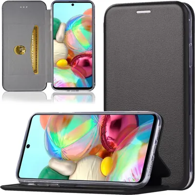 Produktbild von Handy Schutz Hülle für Samsung Galaxy A71 Handytasche mit Magnetdeckel Kartenfach und Standfunktion Klapphülle Etui Schwarz