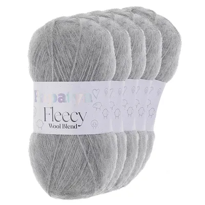 Papatya Fleecy Kuschelgarn 20% Wolle veredelt Oeko-Tex Häkelgarn Strickgarn grau meliert