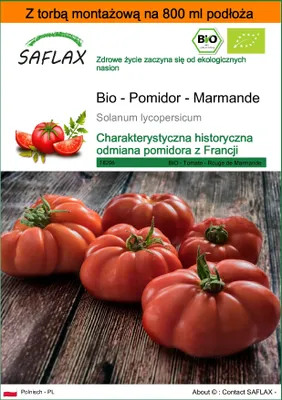 Zdjęcie produktu dla SAFLAX - Garden in the bag - Bio - Pomidor - Marmande - 10 Nasiona - Z podłożem uprawowym w praktycznej, samorozkładającej się torbie - Solanum lycopersicum
