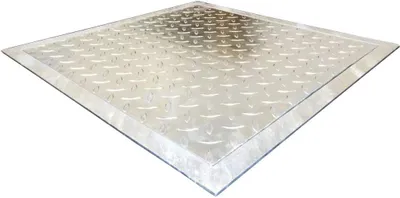 Produktbild von Kanalschacht Riffel Schachtdeckel mit Rahmen 60 x 60cm Vollverzinkt Kanaldeckel Abdeckkappe