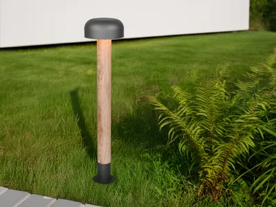 Produktbild von LED Wegeleuchte Holzoptik Anthrazit zur Gartenbeleuchtung & Terrassenbeleuchtung