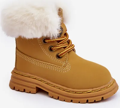 Produktbild von Kinder Trapper Stiefel mit Reißverschluss mit Pelzfutter Camel Gerande 19