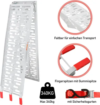 Obrázek produktu pro SWANEW Nakládací rampa nakládací rampa pro nakládání automobilů na motorku, přívěs do 340 kg