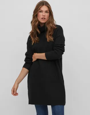 Produktbild von VILA Langer Strick Pullover Rollkragen Sweater Basic Loose Fit VICILIA Größe: S
