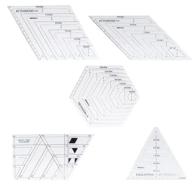 5 Acryl-Patchwork-Lineale, transparente Nähschablonen, DIY