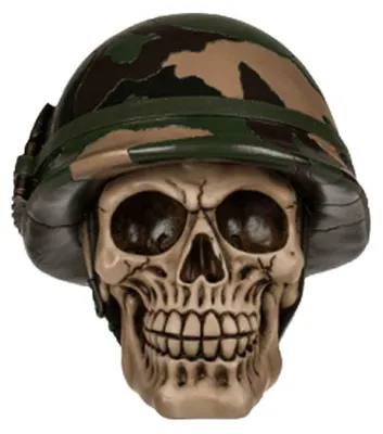 Image de Boîte à trésors crâne avec casque militaire