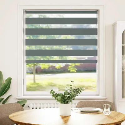 Produktbild von vidaXL Doppelrollo Dunkelgrau 105x150cm Stoffbreite 100,9 cm Polyester