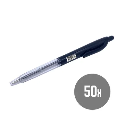 Produktbild von DULA Druckkugelschreiber schwarz - 50 Stück - Kugelschreiber