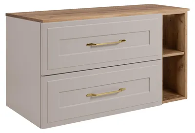 Immagine prodotto di Set di mobili da bagno, color cashmere / rovere Craft, 80 (60 + 20) x 46 x 58 cm, 3 colori di maniglie a scelta